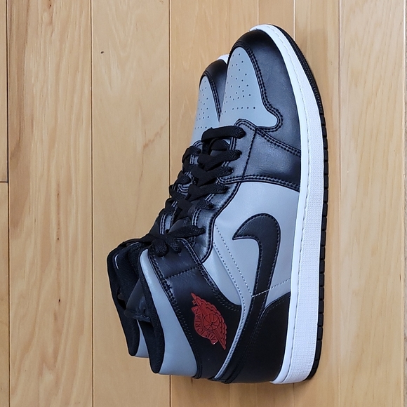 Jordan Other - Air Jordan 1 Mid Size 11 Shadow Red Black Grey Mens Shoe Sneaker 554724-096